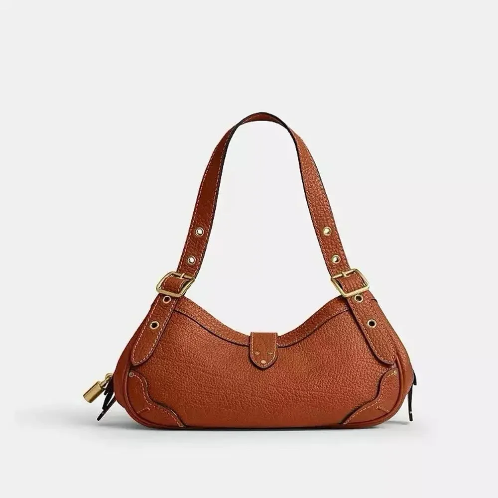 NWT Coach Drifter Shoulder Bag 31 CFM45 Textured pebble leather Amber brown